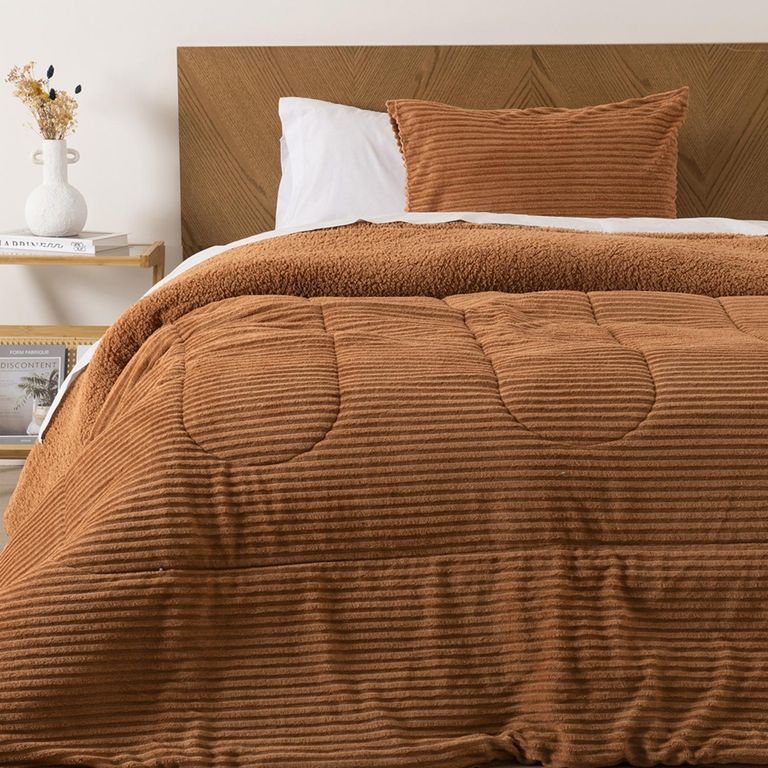 Plumón Coral Sherpa Liso