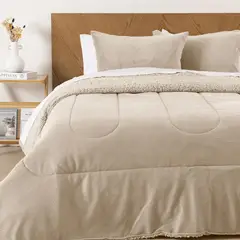MASHINI - Plumón Coral Sherpa Super King Beige