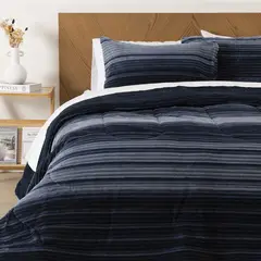 MASHINI - Plumón Coral Sherpa Estampado King Azul