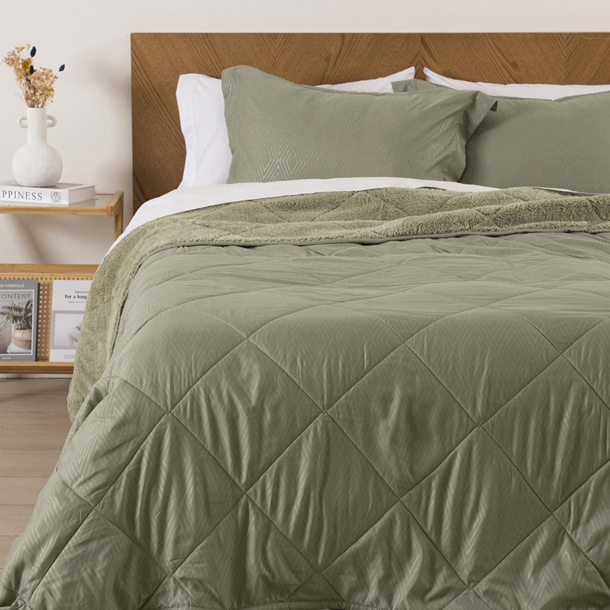MASHINI - Plumón Emboss Sherpa 2 Plazas Verde Mashini