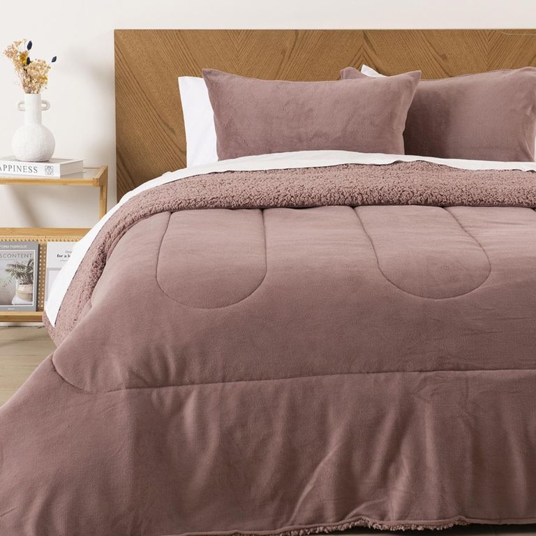 Plumón Coral Sherpa 2 Plazas Morado