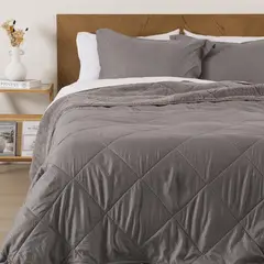 MASHINI - Plumón Emboss Sherpa 2 Plazas Gris