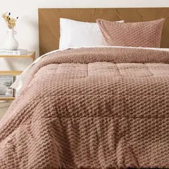 MASHINI - Plumón Flannel Jqd Sh 1.5 Plazas Terracota