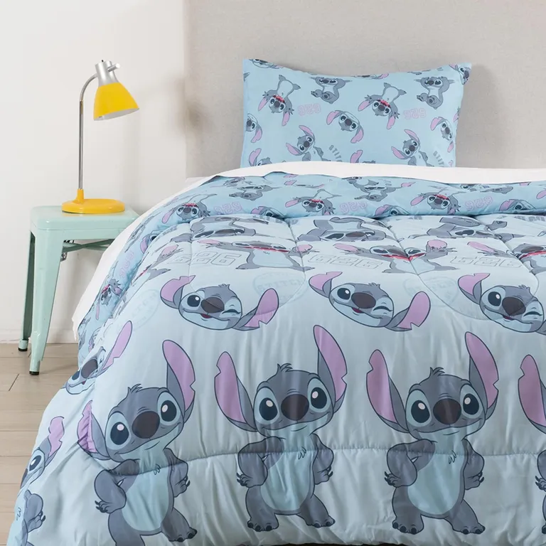 Plumón Single Stitch Celeste