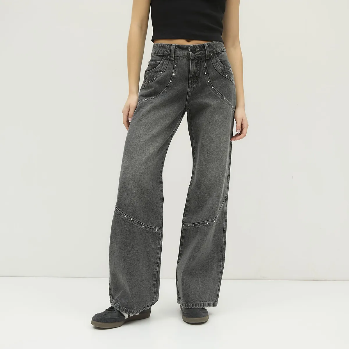 SYBILLA - Jeans Straight Tiro Medio Mujer Sybilla