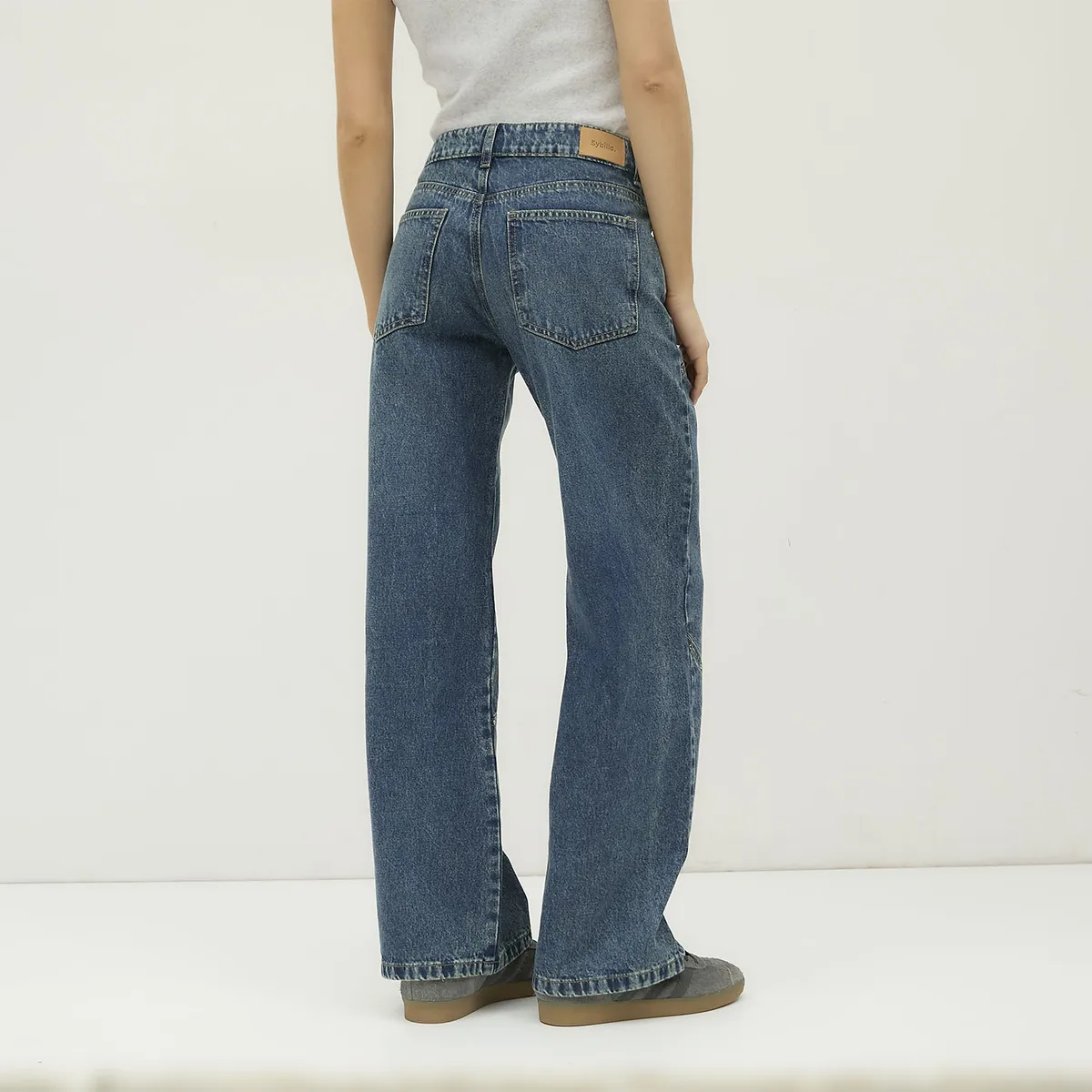 SYBILLA - Jeans Straight Tiro Medio Mujer Sybilla
