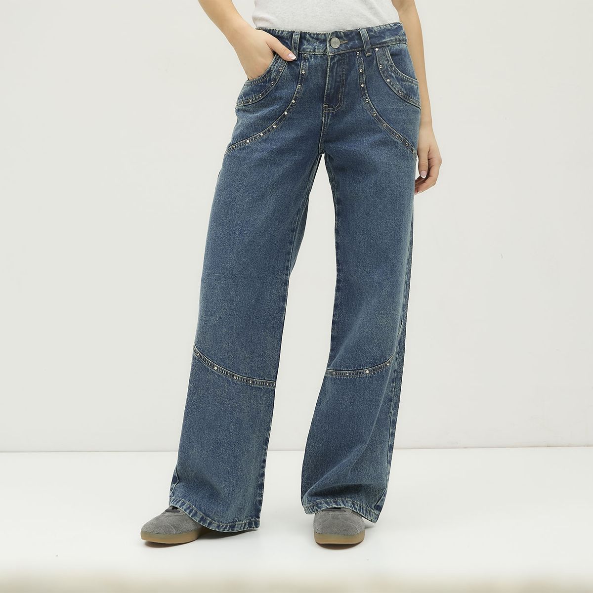 SYBILLA - Jeans Straight Tiro Medio Mujer Sybilla