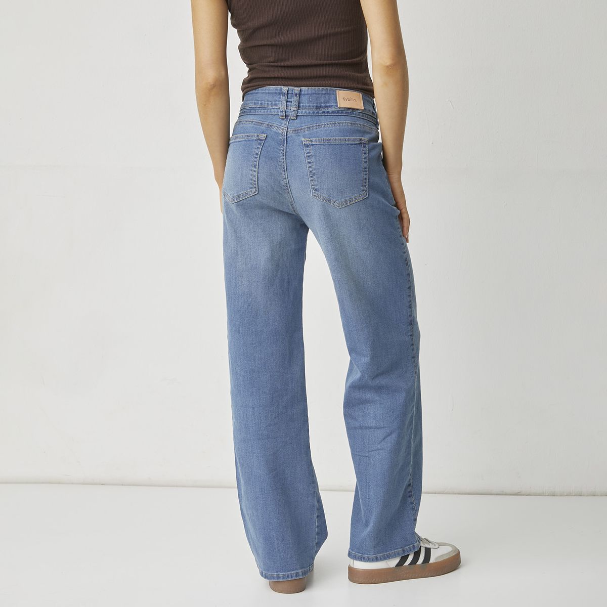 SYBILLA - Jeans Straight Tiro Medio Mujer Sybilla