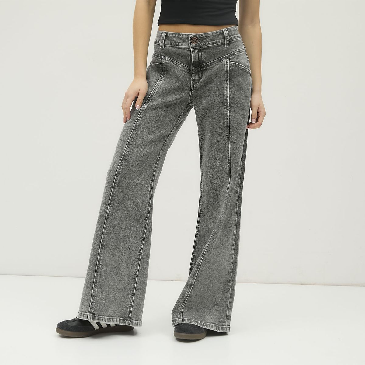 SYBILLA - Jeans Wide leg Tiro Medio Mujer Sybilla