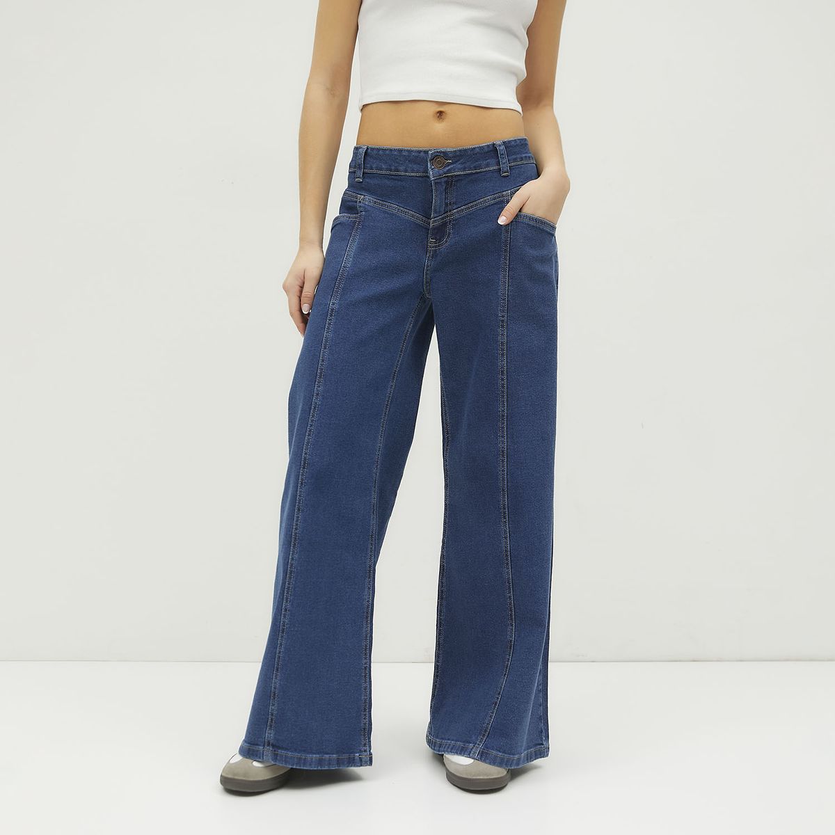 SYBILLA - Jeans Wide leg Tiro Medio Mujer Sybilla