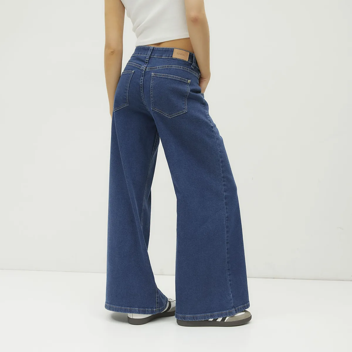 SYBILLA - Jeans Wide leg Tiro Medio Mujer Sybilla