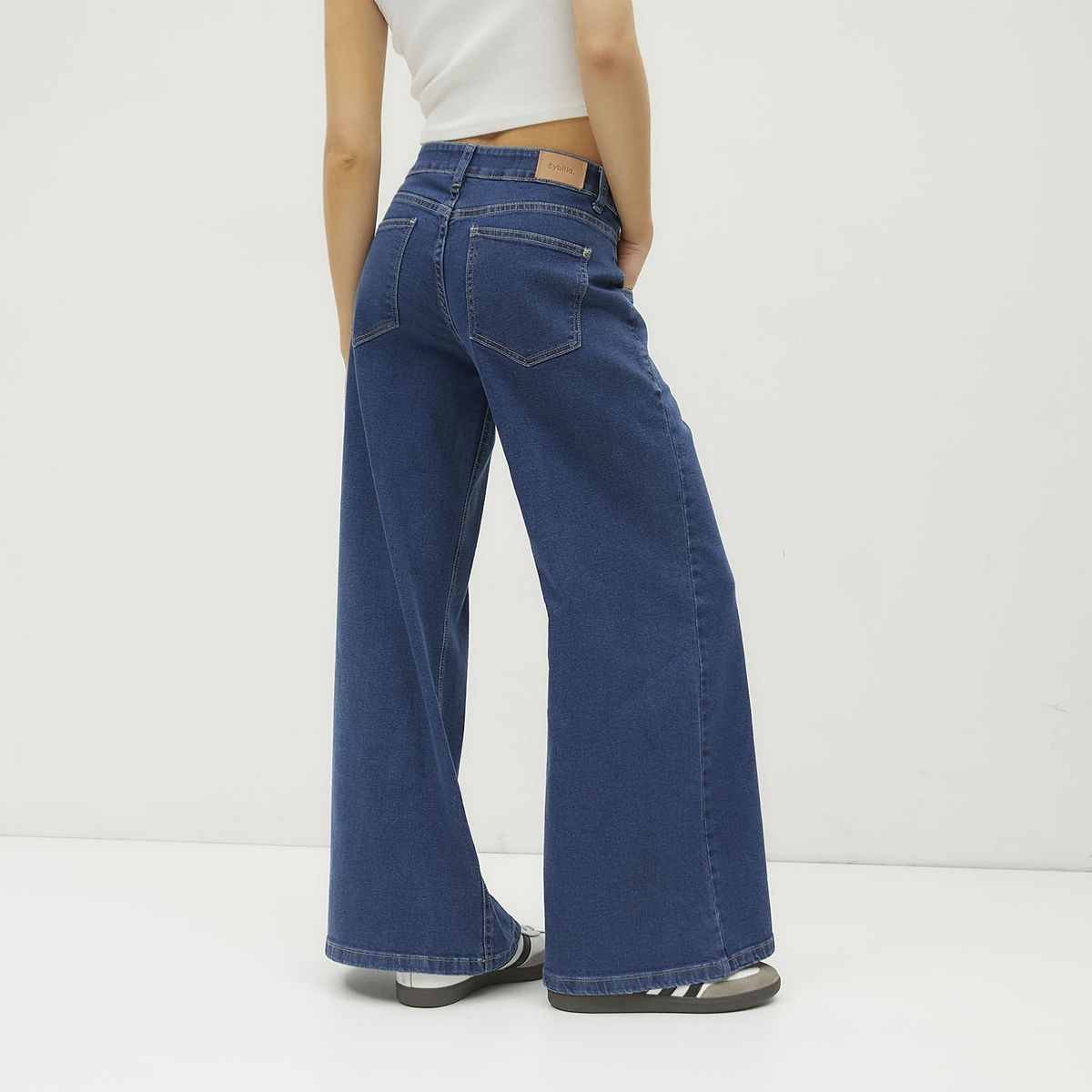 SYBILLA - Jeans Wide leg Tiro Medio Mujer Sybilla