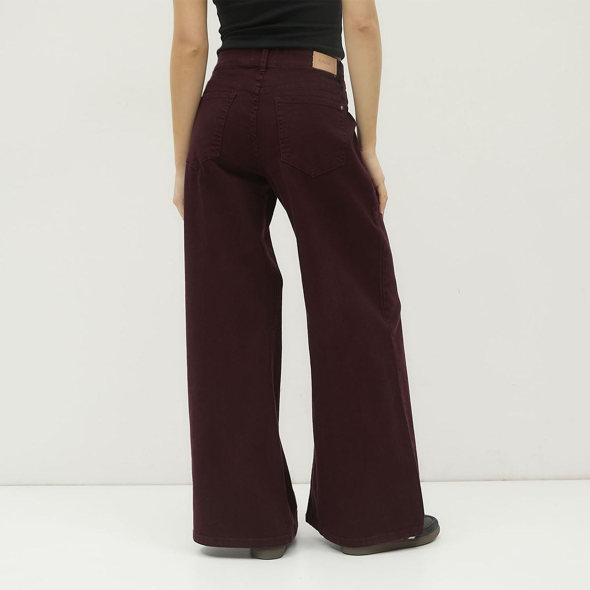 SYBILLA - Jeans Wide leg Tiro Medio Mujer Sybilla