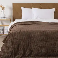 MASHINI - Frazada Jacquard Flannel Café