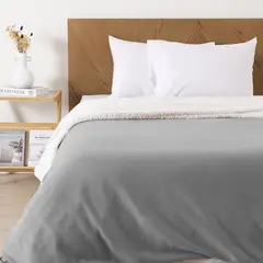 MASHINI - Frazada Polar-Sherpa 2 Plazas Gris