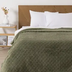 MASHINI - Frazada Jqd Sherpa 2 Plazas Verde
