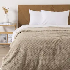 MASHINI - Frazada Jqd Sherpa 2 Plazas Beige
