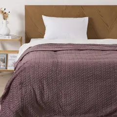 MASHINI - Frazada Jacquard Flannel Morado
