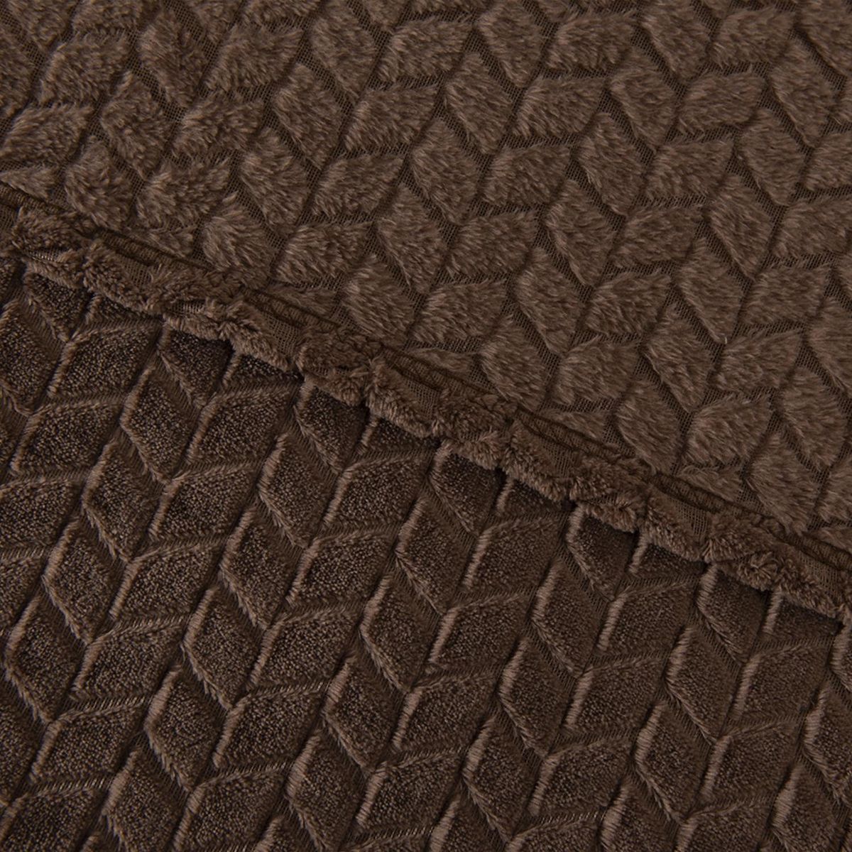 MASHINI - Frazada Jacquard Flannel Café Mashini