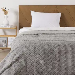 MASHINI - Frazada Jqd Sherpa 1.5 Plazas Gris