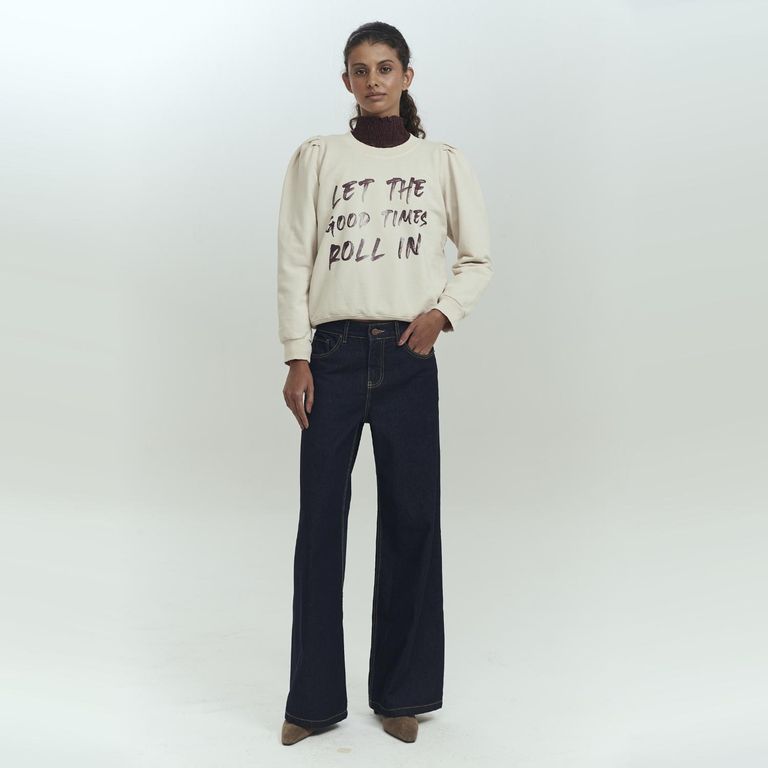 Jeans Wide leg Tiro Medio Mujer
