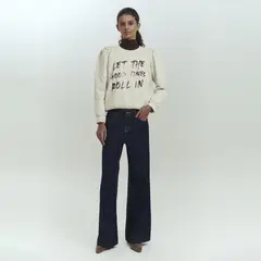 BRICK LONDON - Jeans Wide leg Tiro Medio Mujer