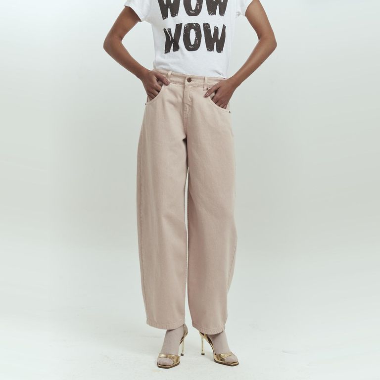 Jeans Baggy Tiro Medio Mujer