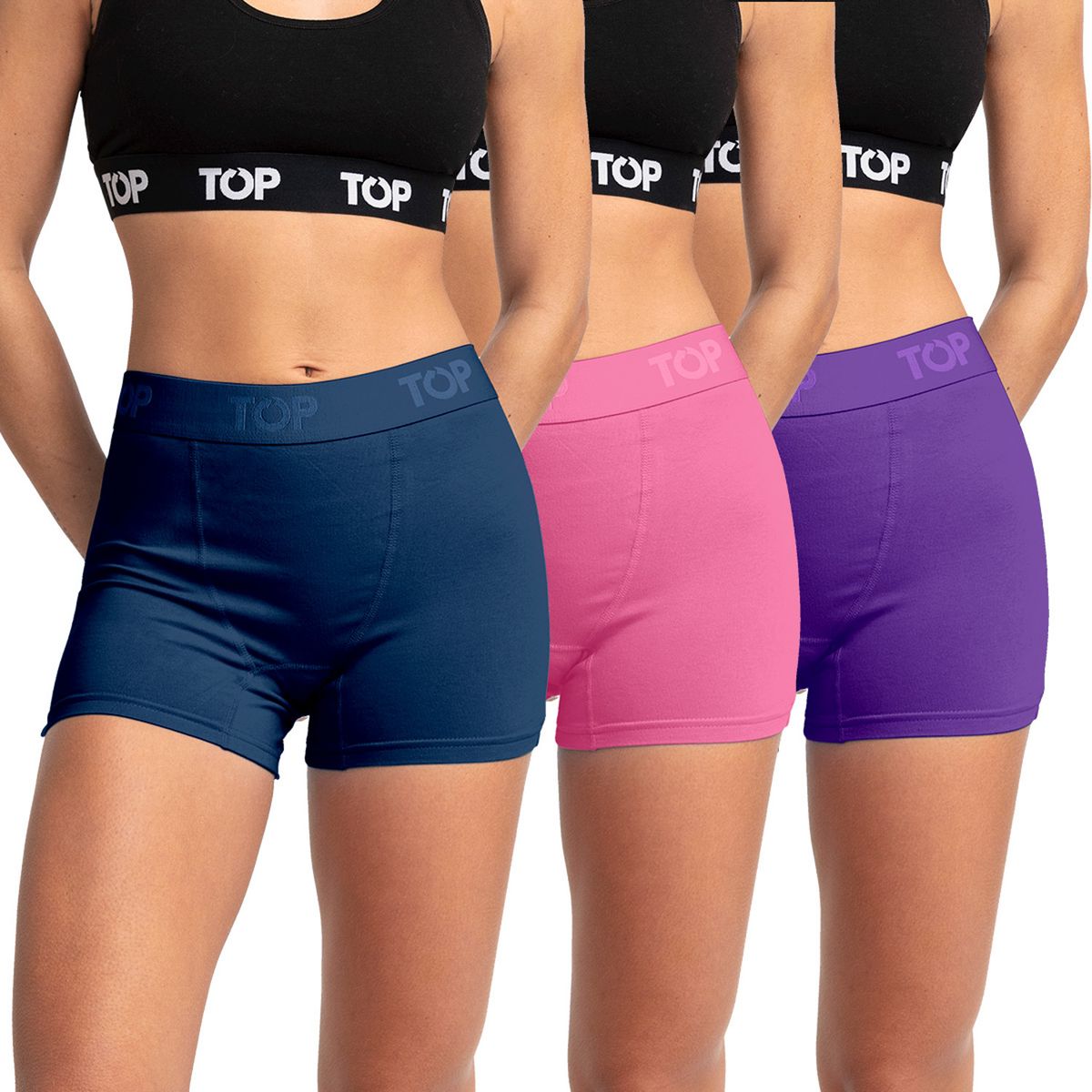 TOP - Pack de 3 Boxers Cortos Mujer Top