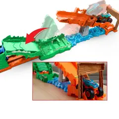 HOT WHEELS - Pista Monster Trucks Derriba Al Cocodrilo