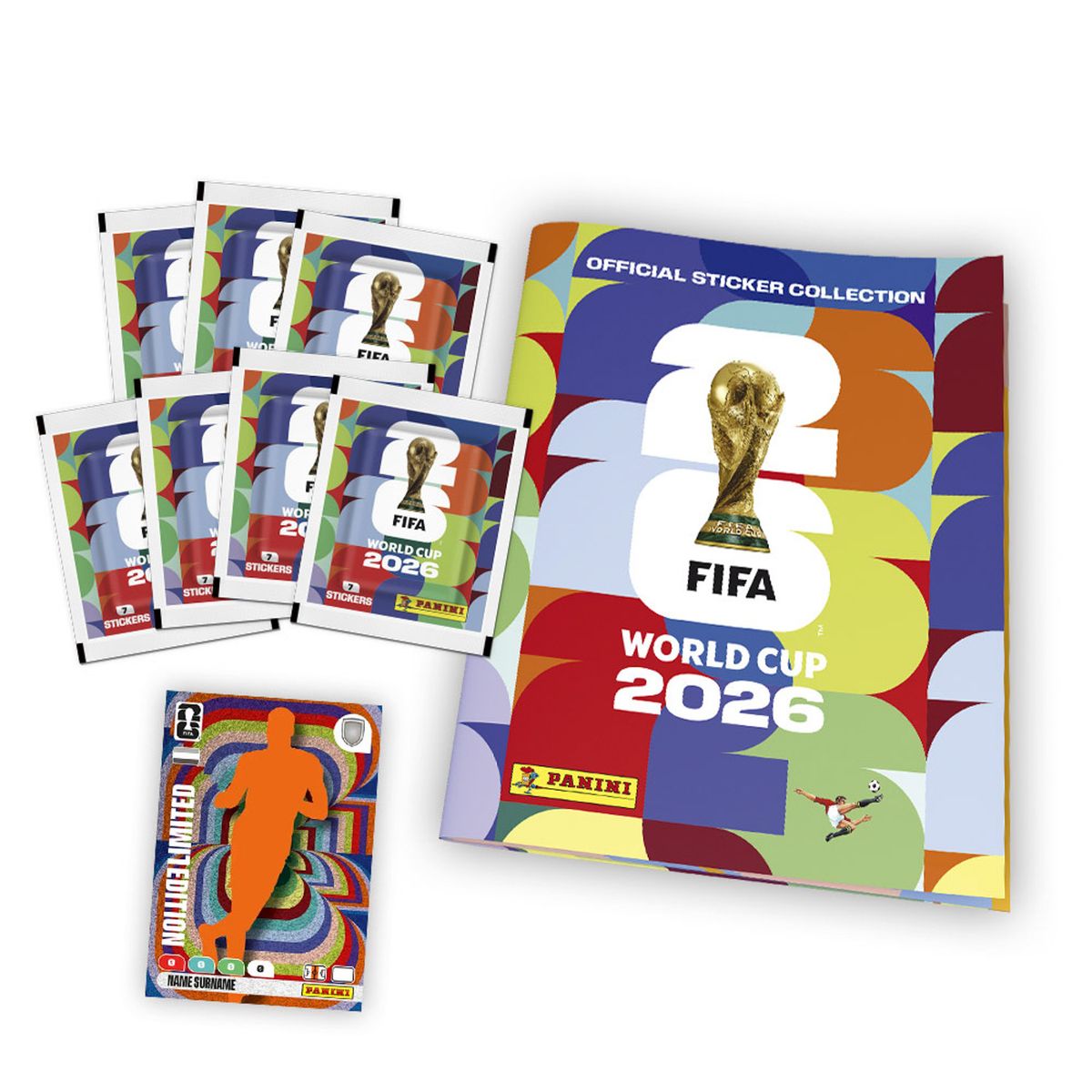 PANINI - Álbum Tapa Blanda + 7 Sobres + 1 Carta Coleccionable Leyenda de Regalo Mundial Fifa 2026 Panini