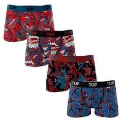 TOP - Pack 4 Bóxers Medios Niño Spiderman