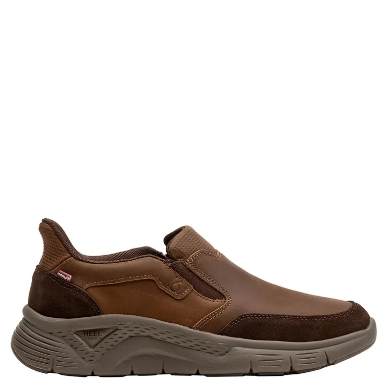 Zapatilla Urbana Hombre Cuero Café