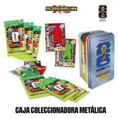 PANINI - Caja metálica Azul  8 sobres + Coin Card + 2 Limited Edition card Fifa World Cup 2026
