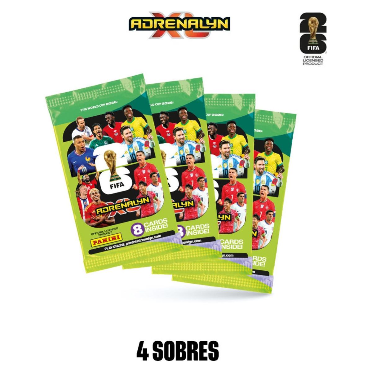 PANINI - Cartas Coleccionables Mundial FIFA 2026 – Pack 4 Sobres + 1 Carta Edición Limitada de Regalo