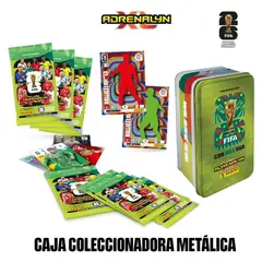 PANINI - Caja Metálica Verde  8 sobres + Coin Card + 2 Limited Edition card Fifa World Cup 2026