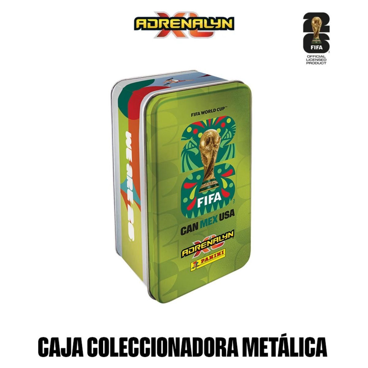 PANINI - Cartas Coleccionables Mundial FIFA 2026 – Pack 8 Sobres + 2 Cartas Edición Limitada de Regalo + Coin Card + Caja Verde