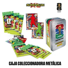 PANINI - Caja metálica silver  8 sobres + Coin Card + 2 Limited edition card Fifa World Cup 2026