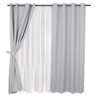 Set Cortina Blackout Argolla Gris