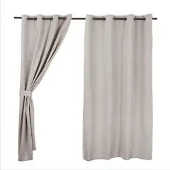 MASHINI - Set Cortinas Blackout Argolla Gris Claro