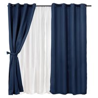 Set Cortinas Blackout Argolla Azul