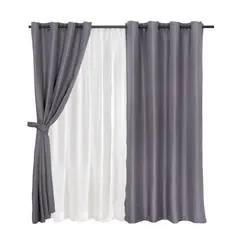 MASHINI - Set Cortina Jacquard Argolla 140X220 Cm