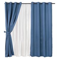 Set Cortinas Blackout Argolla Azul