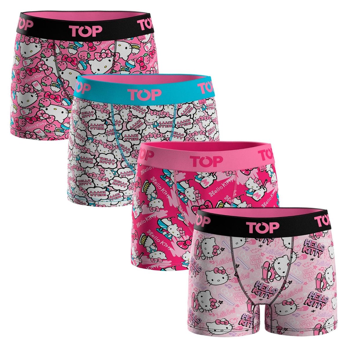 TOP - Pack 4 Boxer Niña Algodón Hello Kitty Top
