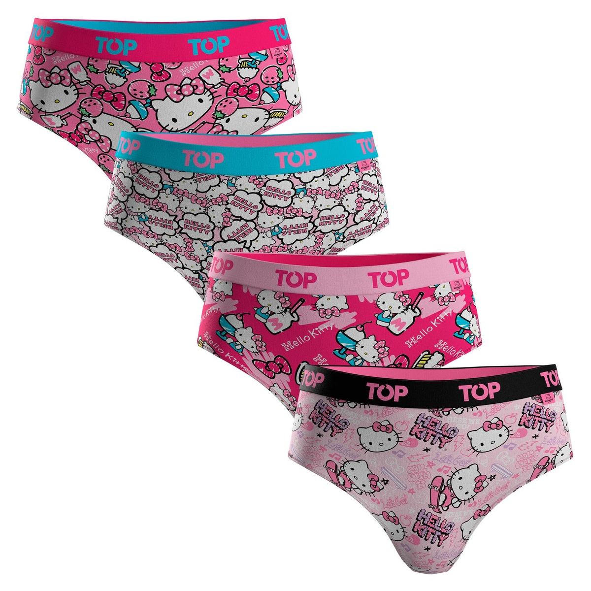 TOP - Pack 4 Pantaleta Niña Algodón Hello Kitty Top