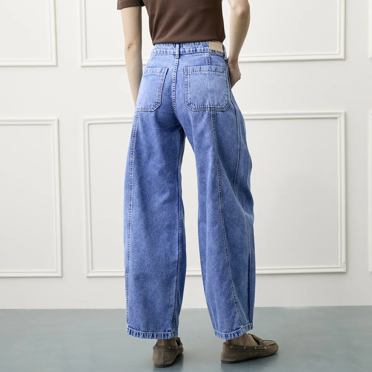 BASEMENT - Jeans Baggy Tiro Medio Mujer Basement
