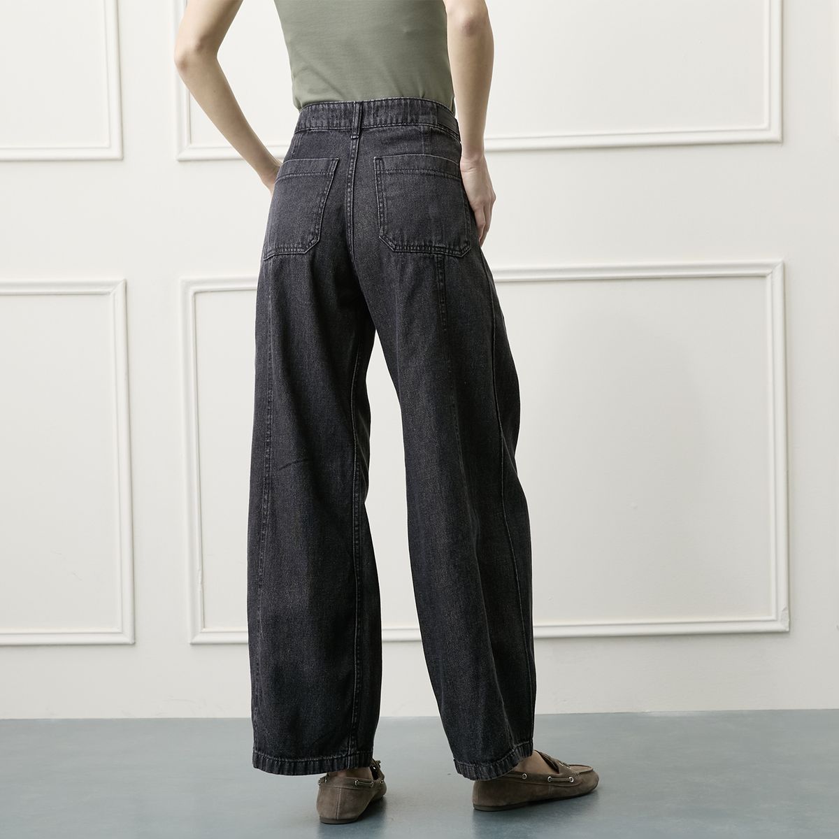 BASEMENT - Jeans Baggy Tiro Medio Mujer Basement