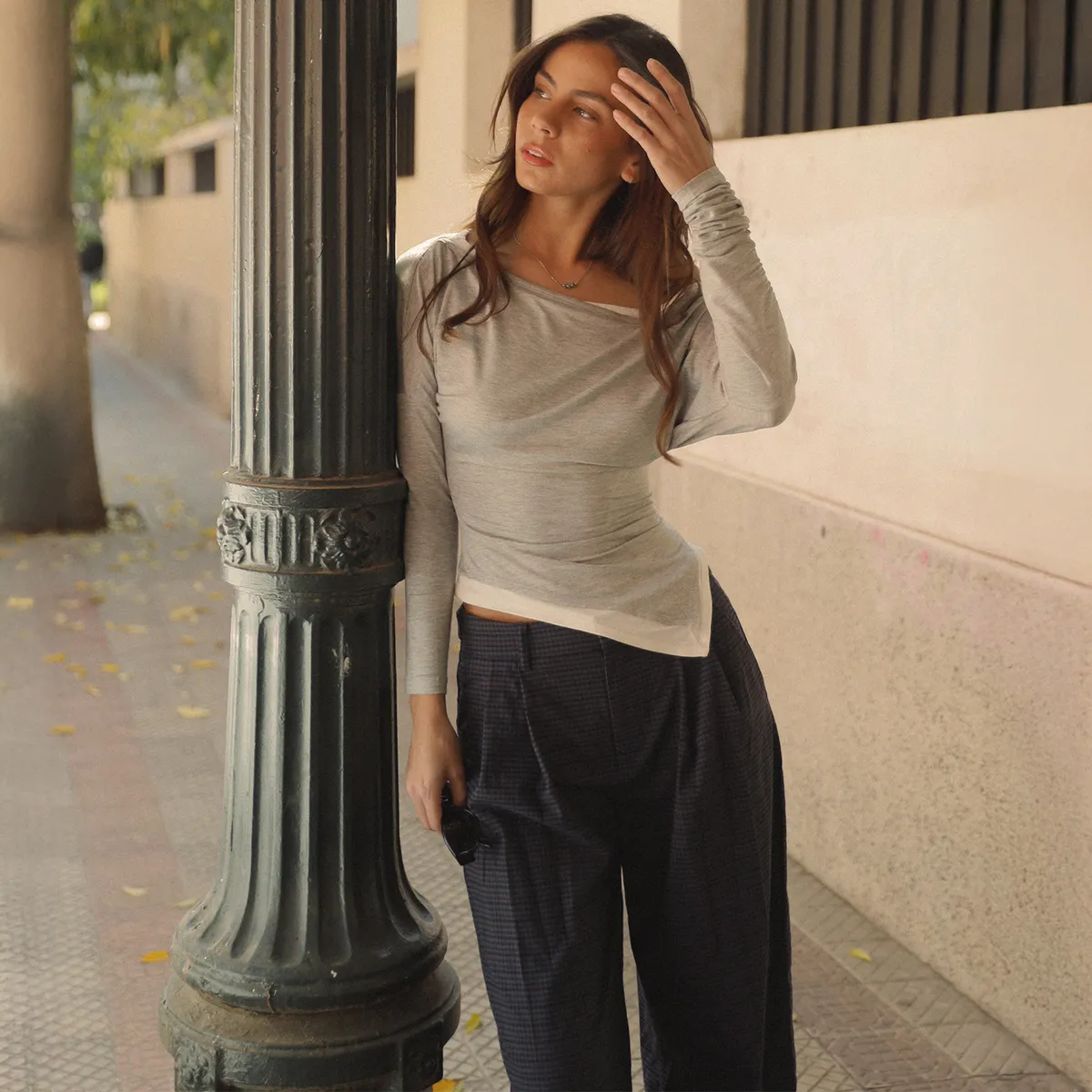 SYBILLA - Polera Manga Larga Layering Mujer Sybilla