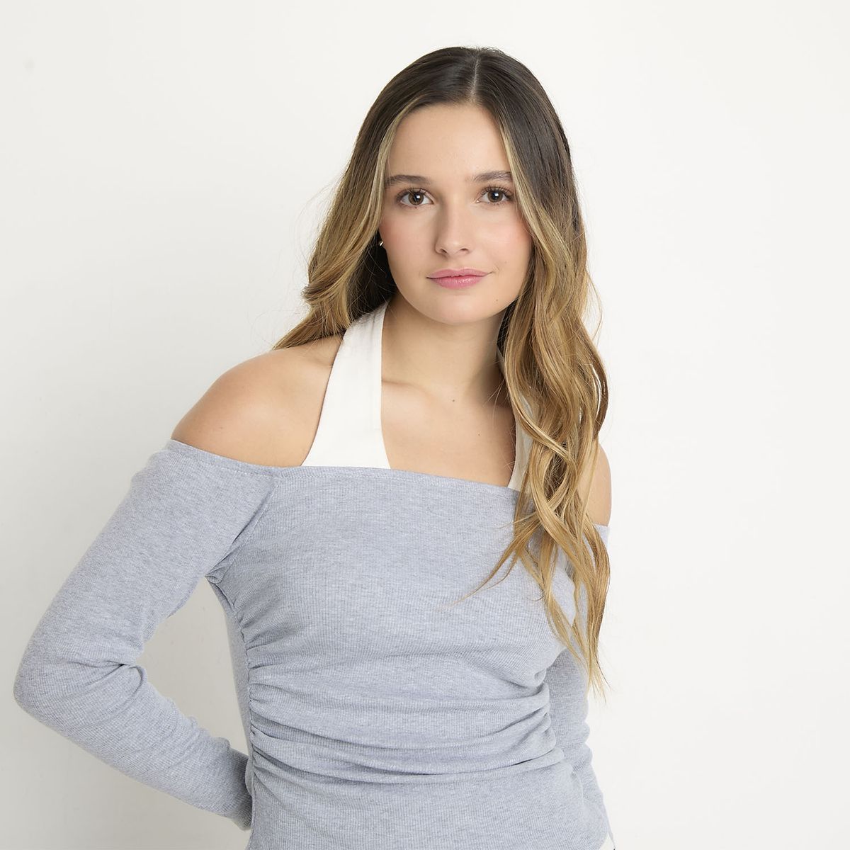 SYBILLA - Polera Manga Larga Layering Mujer Sybilla