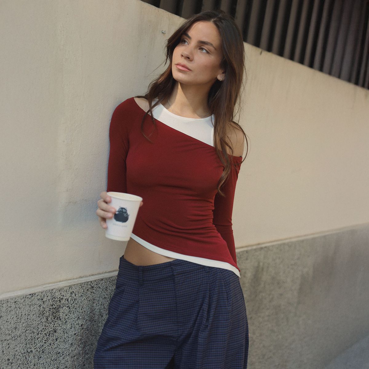 SYBILLA - Polera Manga Larga Layering Mujer Sybilla