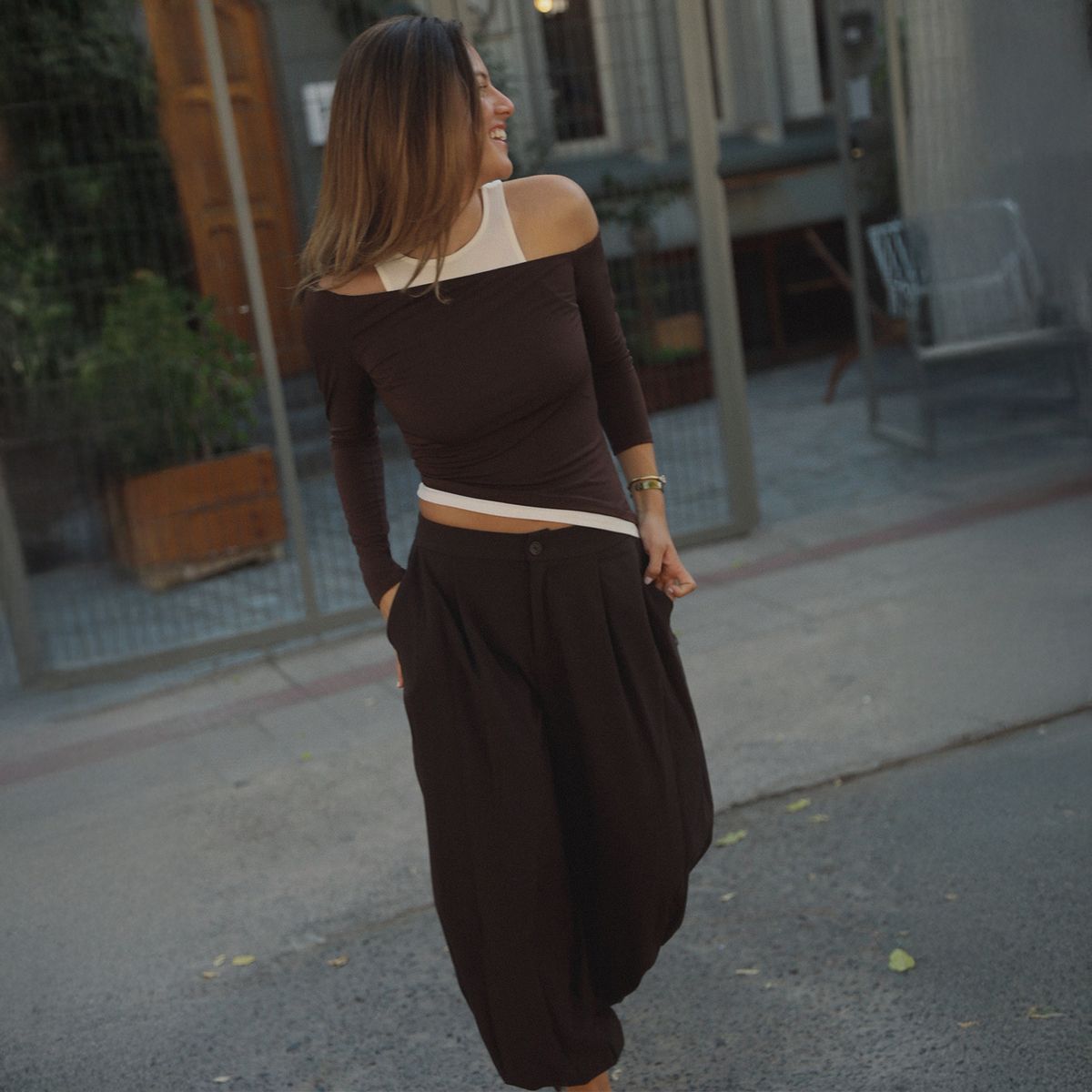 SYBILLA - Polera Manga Larga Layering Mujer Sybilla